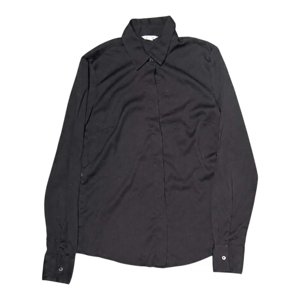 Calvin Klein Women's Long Sleeve Button Down Shirt Black Size XS